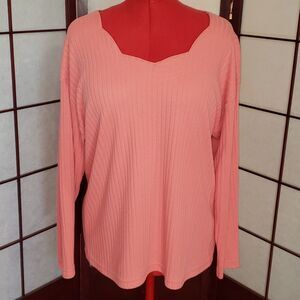Currants by Jeri-Jo Coral Long Sleeve Top